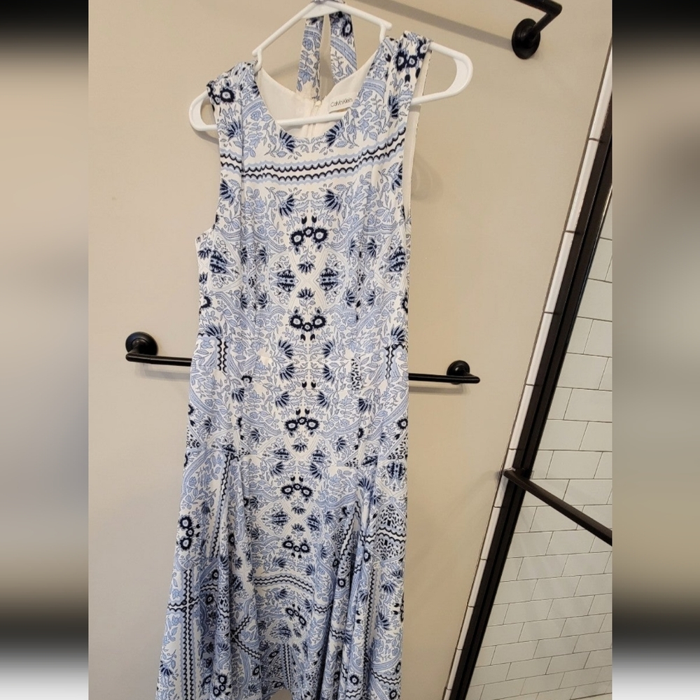 Calvin Klein zipper midi dress